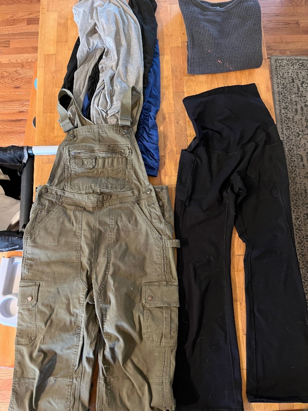 Small Maternity Work Overalls, Fleece Lined Leggings, Tops